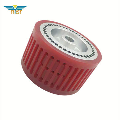 Roue d'aspiration de couleur rouge 124*70 mm Parties d'impression en polyuréthane pour machine à plier